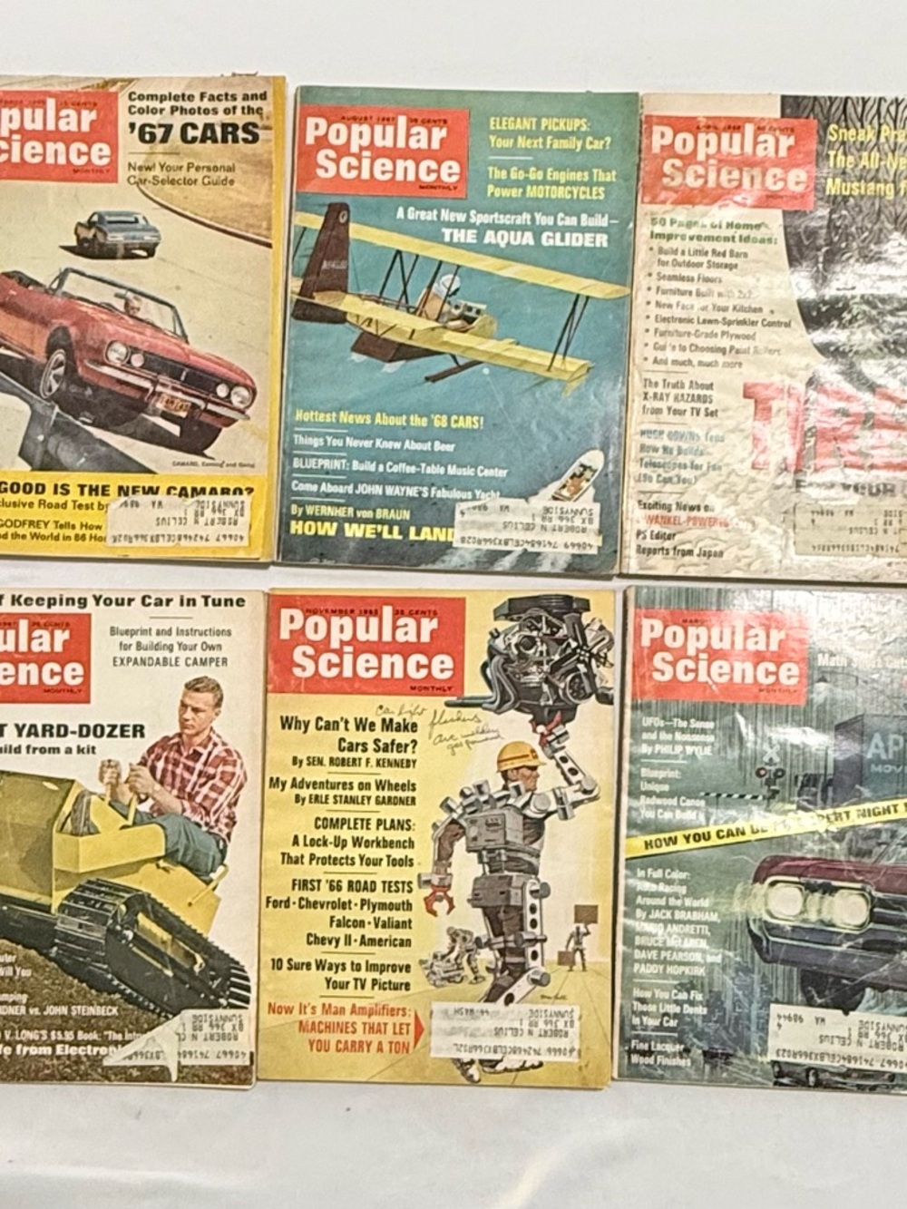 Vintage Issues of Popular Science Magazines mid-to-late 1960s. Lot of 10